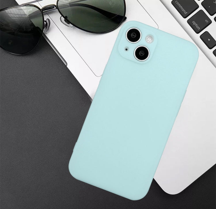 For iPhone 14 Plus  Straight Edge Solid Color TPU Shockproof Phone Case