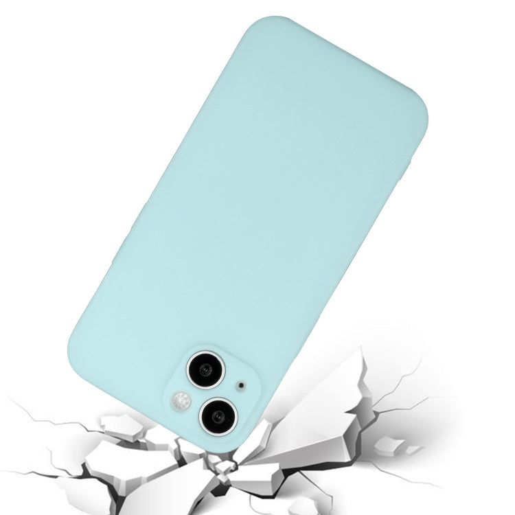 For iPhone 14 Plus  Straight Edge Solid Color TPU Shockproof Phone Case