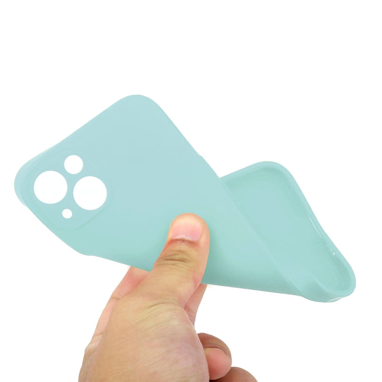For iPhone 14 Plus  Straight Edge Solid Color TPU Shockproof Phone Case