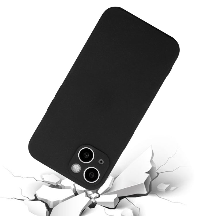 For iPhone 14 Plus  Straight Edge Solid Color TPU Shockproof Phone Case