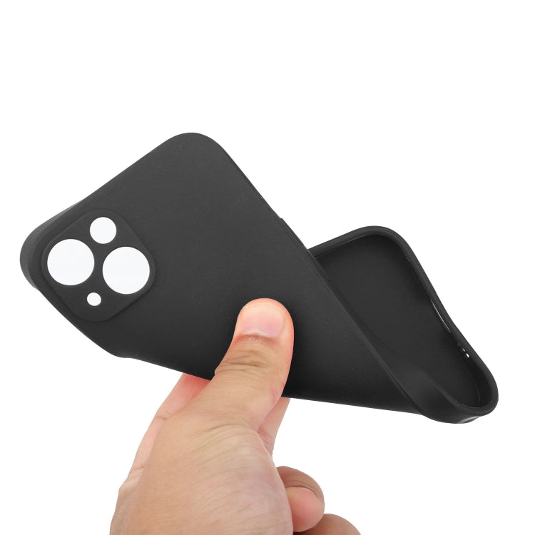 For iPhone 14 Plus  Straight Edge Solid Color TPU Shockproof Phone Case