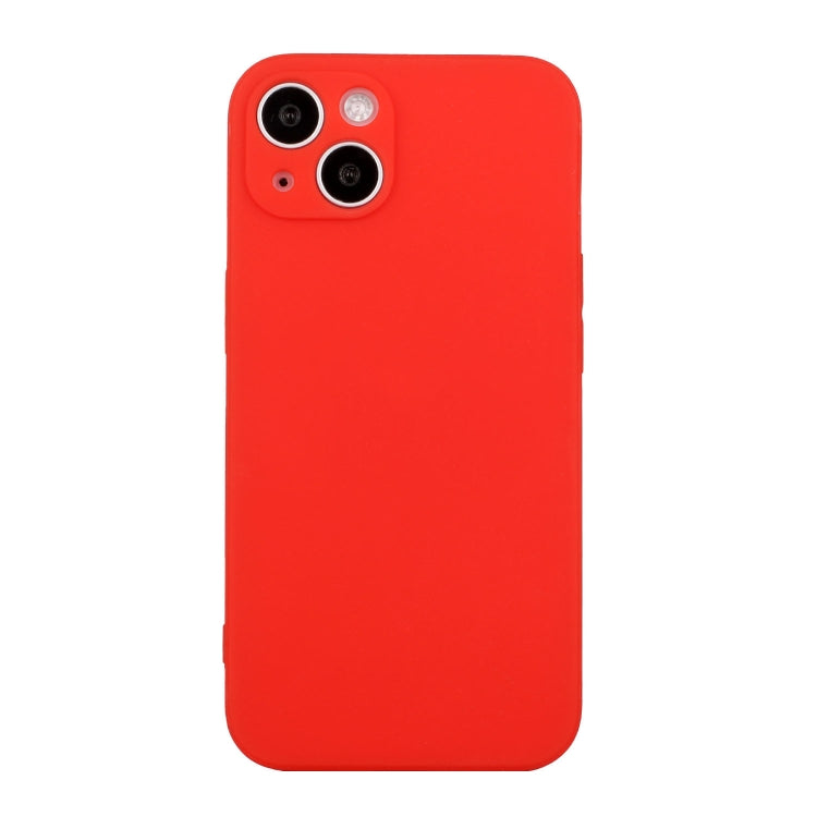 For iPhone 14 Plus  Straight Edge Solid Color TPU Shockproof Phone Case