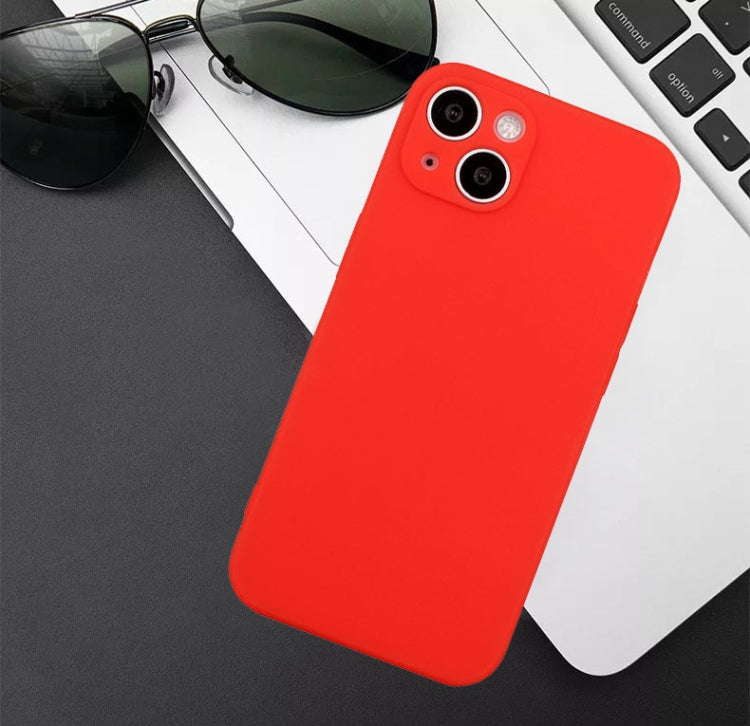 For iPhone 14 Plus  Straight Edge Solid Color TPU Shockproof Phone Case