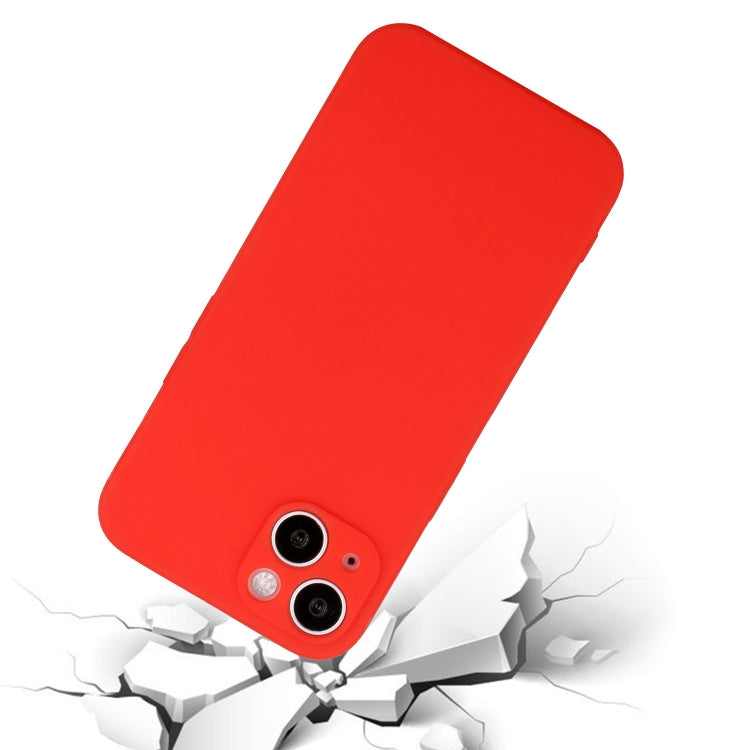 For iPhone 14 Plus  Straight Edge Solid Color TPU Shockproof Phone Case