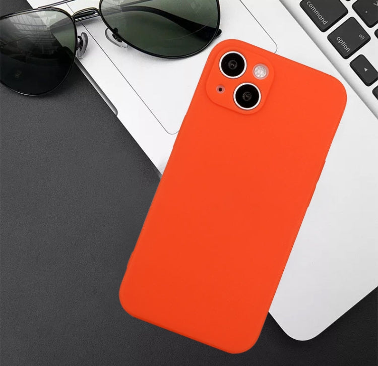 For iPhone 14 Plus  Straight Edge Solid Color TPU Shockproof Phone Case