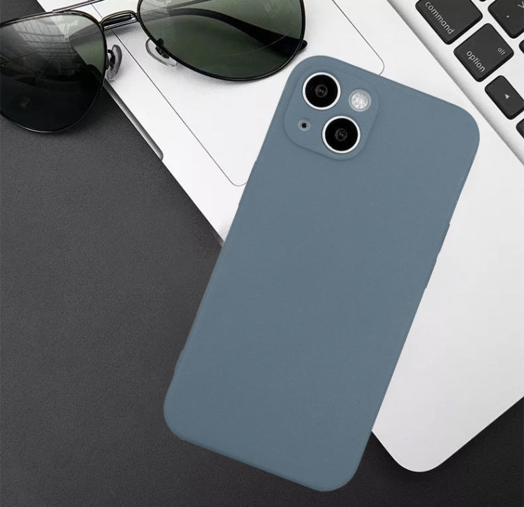 For iPhone 14 Plus  Straight Edge Solid Color TPU Shockproof Phone Case