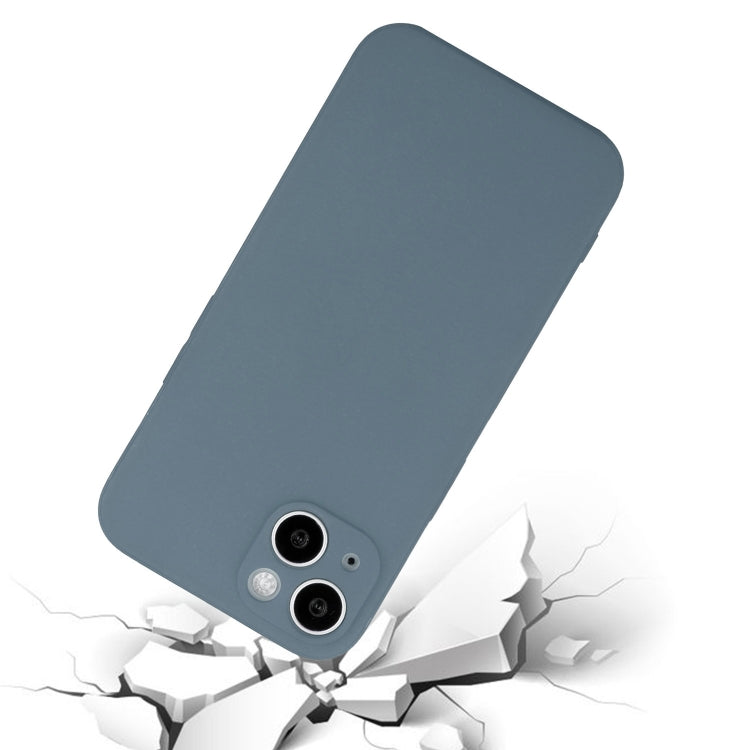For iPhone 14 Plus  Straight Edge Solid Color TPU Shockproof Phone Case