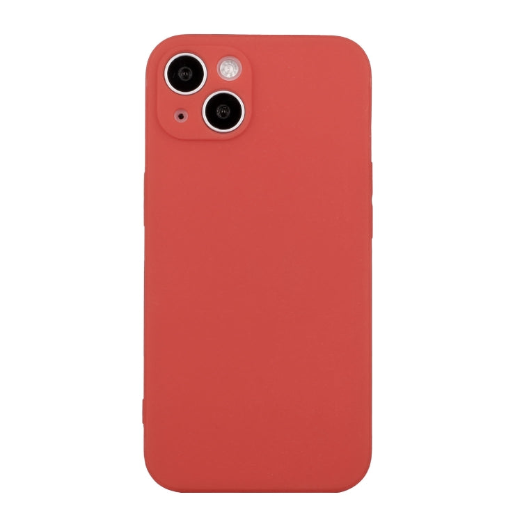 For iPhone 14 Plus  Straight Edge Solid Color TPU Shockproof Phone Case