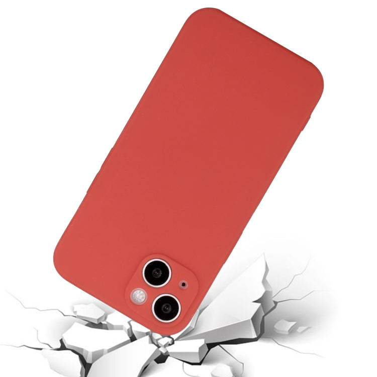 For iPhone 14 Plus  Straight Edge Solid Color TPU Shockproof Phone Case