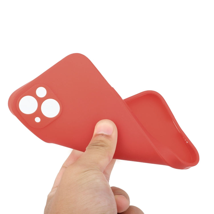 For iPhone 14 Plus  Straight Edge Solid Color TPU Shockproof Phone Case