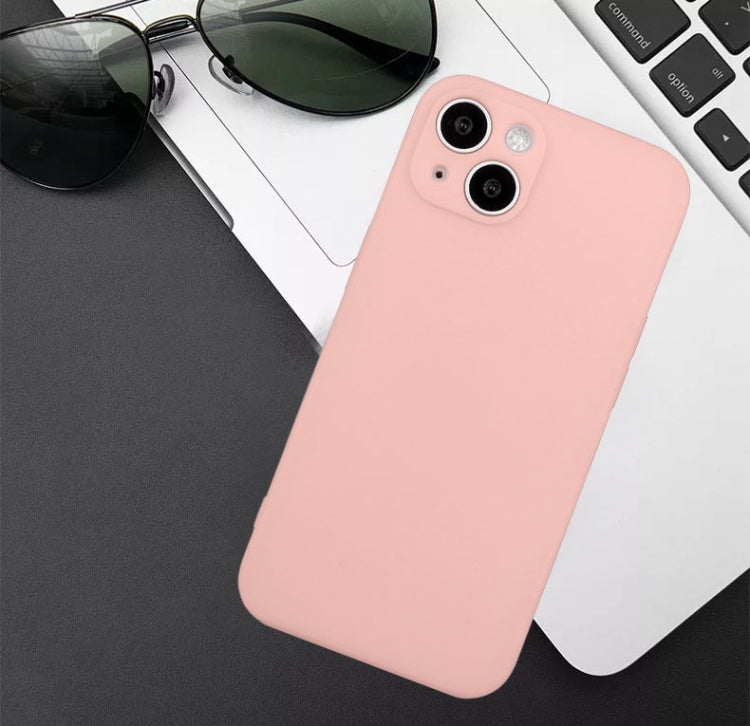 For iPhone 14 Plus  Straight Edge Solid Color TPU Shockproof Phone Case