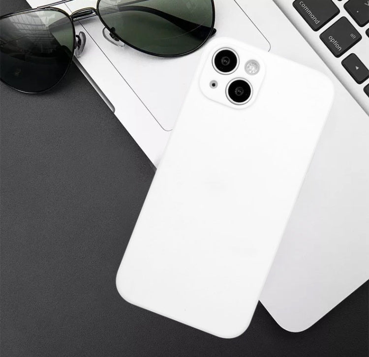 For iPhone 14 Plus  Straight Edge Solid Color TPU Shockproof Phone Case