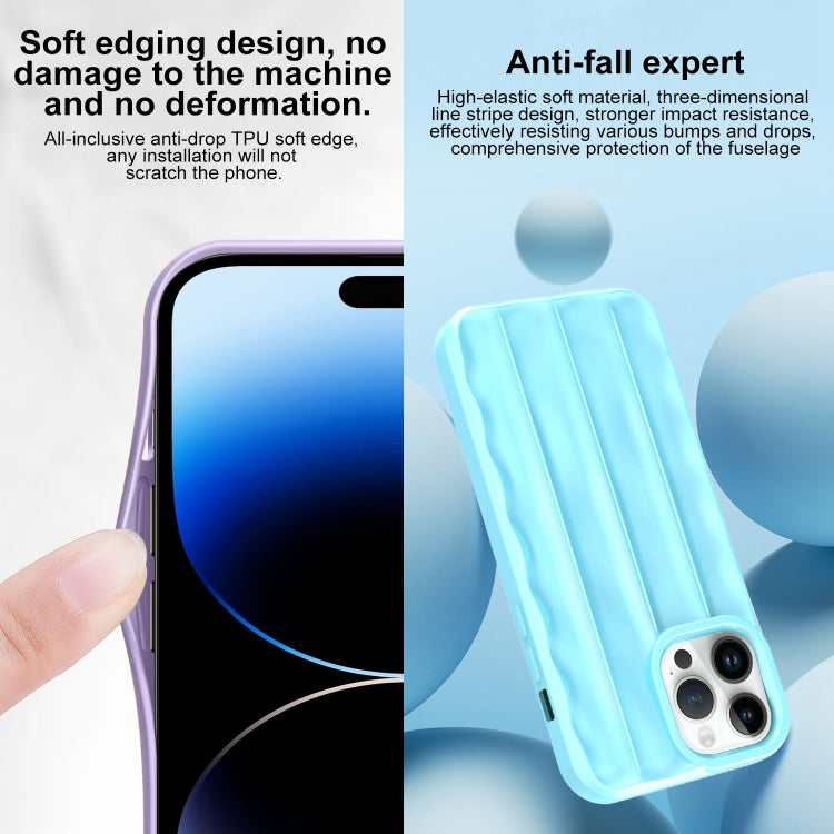 For iPhone 14 Pro 3D Stripe TPU Phone Case