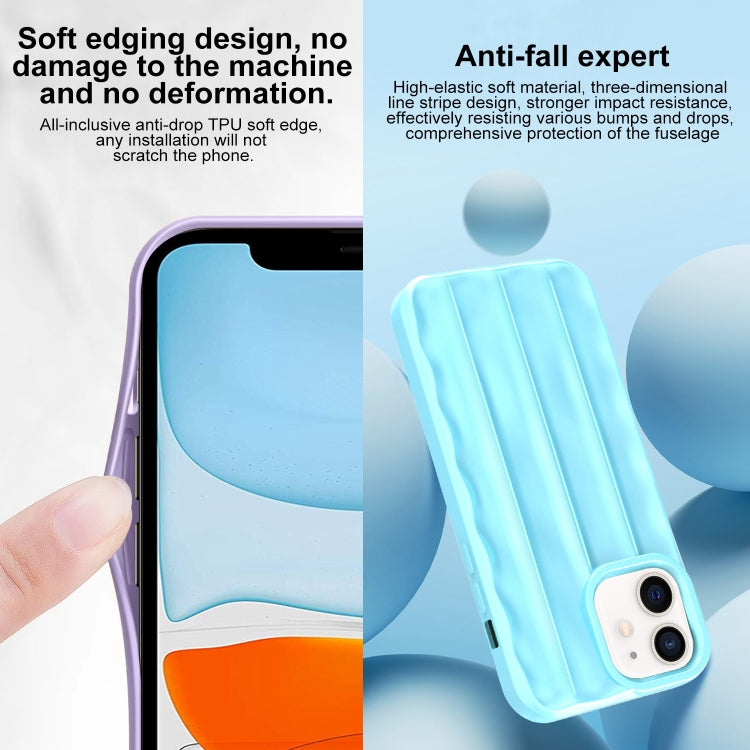 For iPhone 11 3D Stripe TPU Phone Case