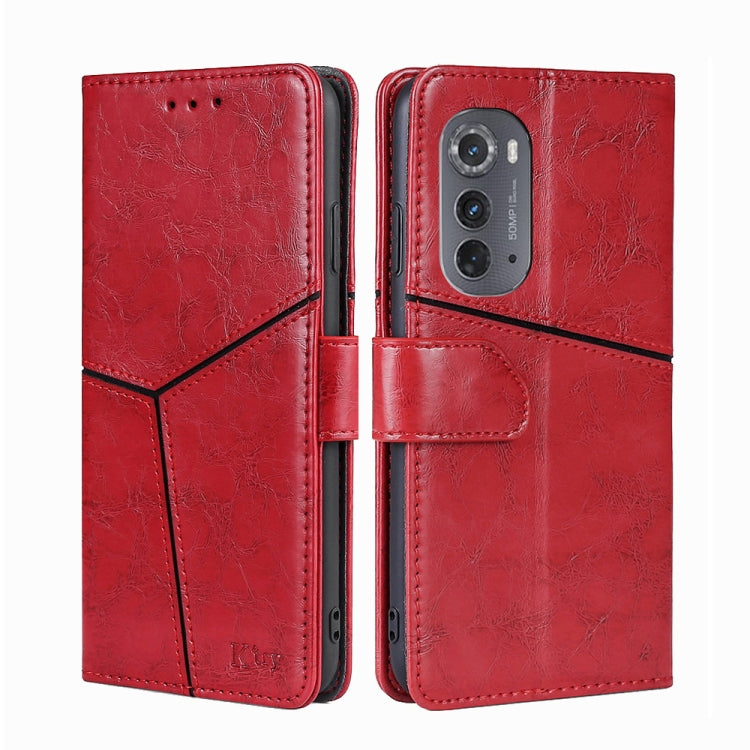 For Motorola Edge 2022 Geometric Stitching Leather Phone Case