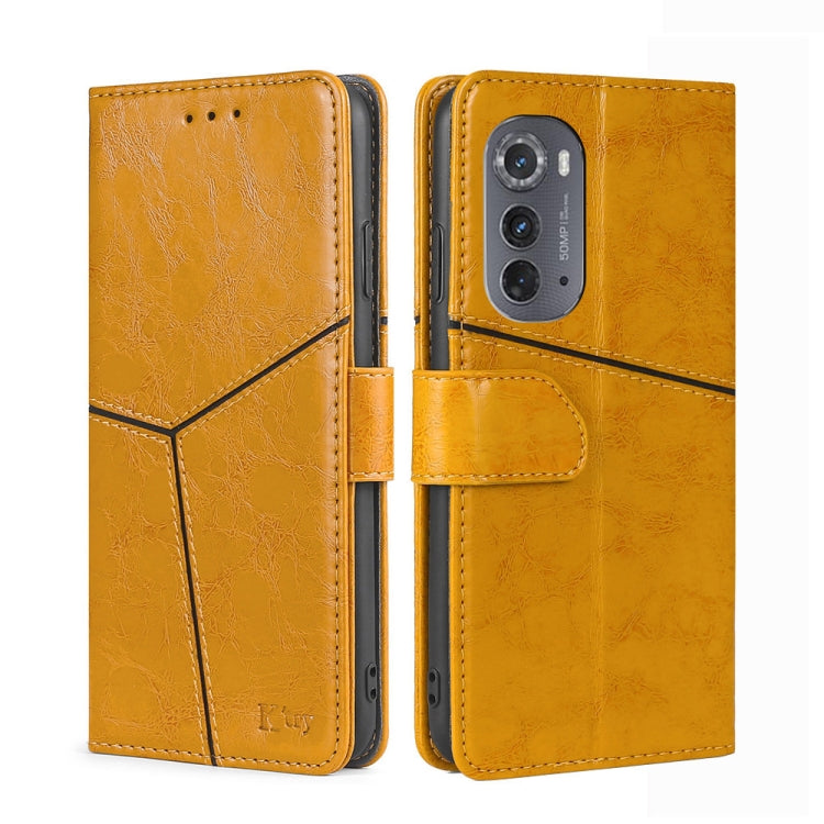 For Motorola Edge 2022 Geometric Stitching Leather Phone Case
