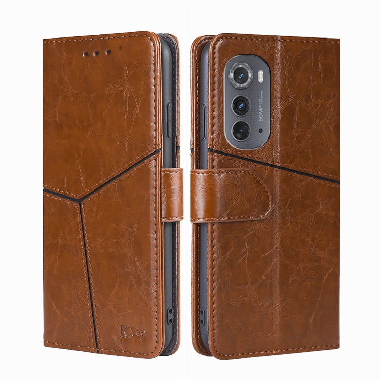 For Motorola Edge 2022 Geometric Stitching Leather Phone Case