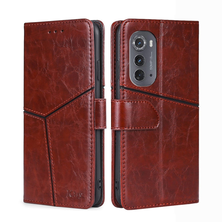 For Motorola Edge 2022 Geometric Stitching Leather Phone Case