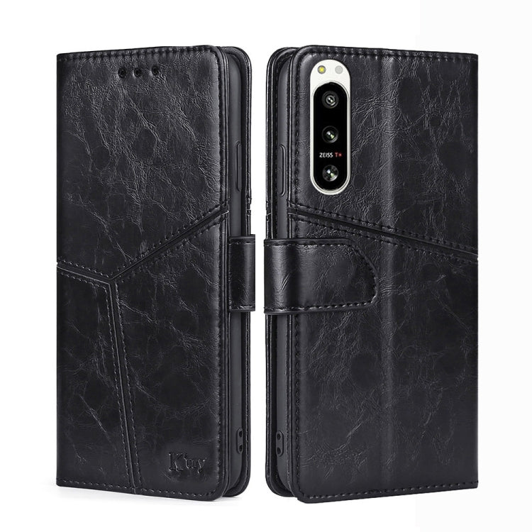 For Sony Xperia 5 IV Geometric Stitching Leather Phone Case