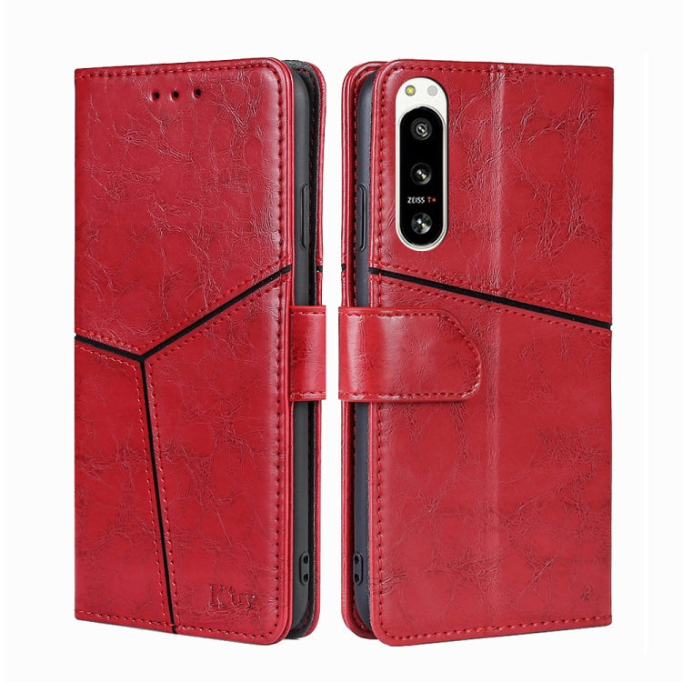 For Sony Xperia 5 IV Geometric Stitching Leather Phone Case