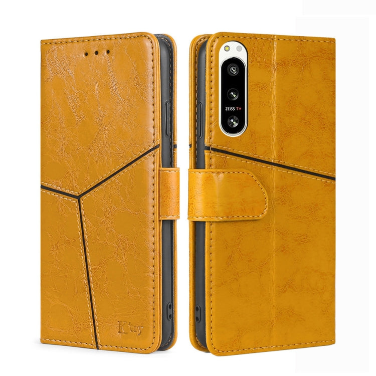 For Sony Xperia 5 IV Geometric Stitching Leather Phone Case