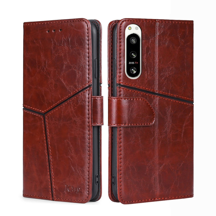 For Sony Xperia 5 IV Geometric Stitching Leather Phone Case