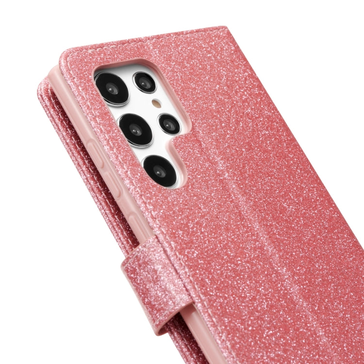 For Samsung Galaxy S22+ 5G Glitter Powder Love Leather Phone Case