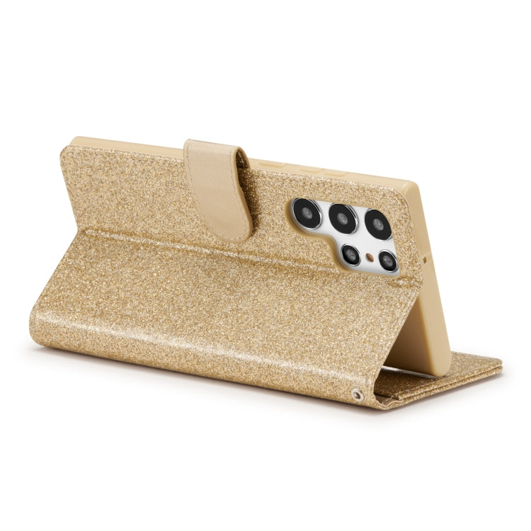 For Samsung Galaxy S22 Ultra 5G Glitter Powder Love Leather Phone Case