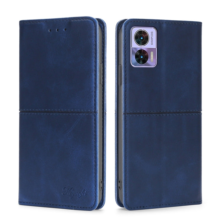 For Motorola Edge 30 Neo Cow Texture Magnetic Horizontal Flip Leather Phone Case