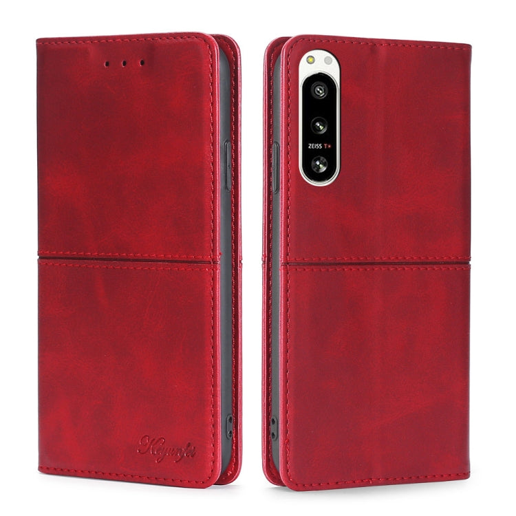 For Sony Xperia 5 IV Cow Texture Magnetic Horizontal Flip Leather Phone Case