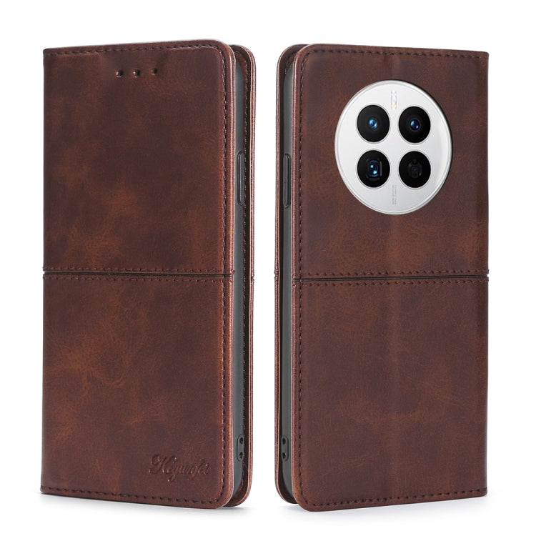 For Huawei Mate 50 Cow Texture Magnetic Horizontal Flip Leather Phone Case