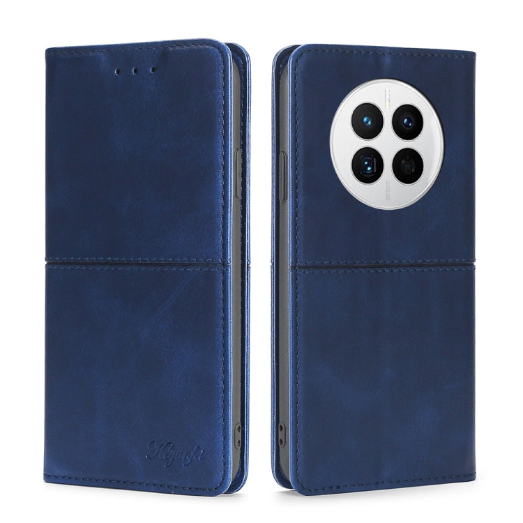 For Huawei Mate 50 Cow Texture Magnetic Horizontal Flip Leather Phone Case