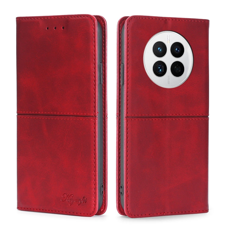 For Huawei Mate 50 Cow Texture Magnetic Horizontal Flip Leather Phone Case