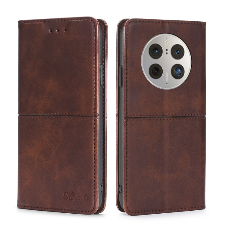 For Huawei Mate 50 Pro Cow Texture Magnetic Horizontal Flip Leather Phone Case