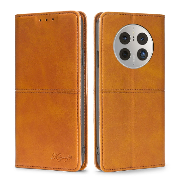 For Huawei Mate 50 Pro Cow Texture Magnetic Horizontal Flip Leather Phone Case
