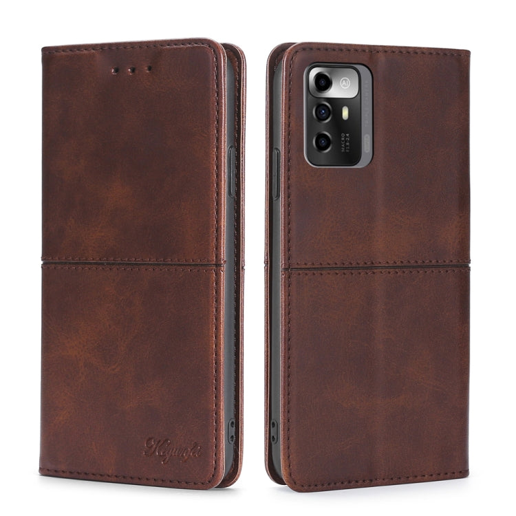 For ZTE Blade A72 5G Cow Texture Magnetic Horizontal Flip Leather Phone Case