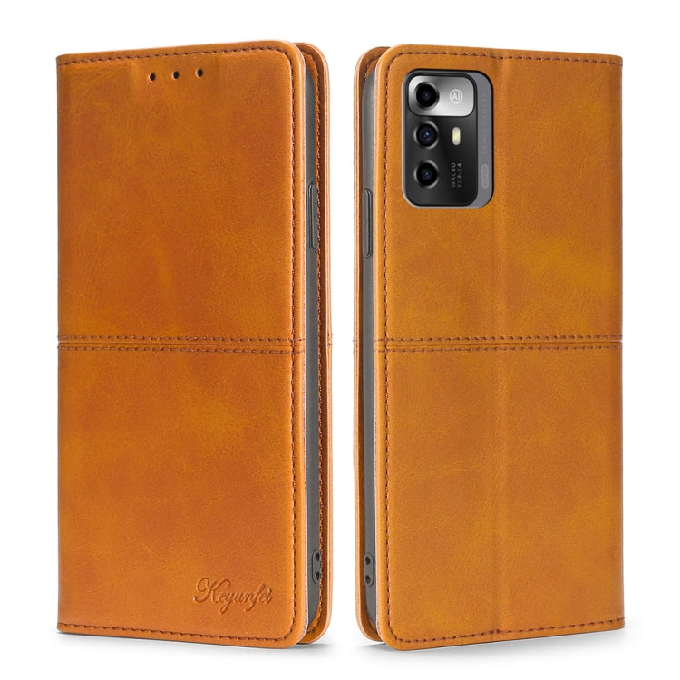 For ZTE Blade A72 5G Cow Texture Magnetic Horizontal Flip Leather Phone Case