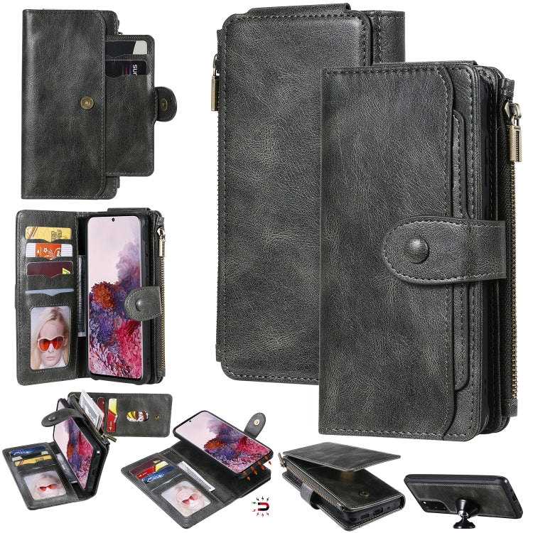 For Galaxy S20 Multifunctional Retro Detachable Magnetic Horizontal Flip Leather Case with Card Slots & Holder & Wallet & Photo Frame