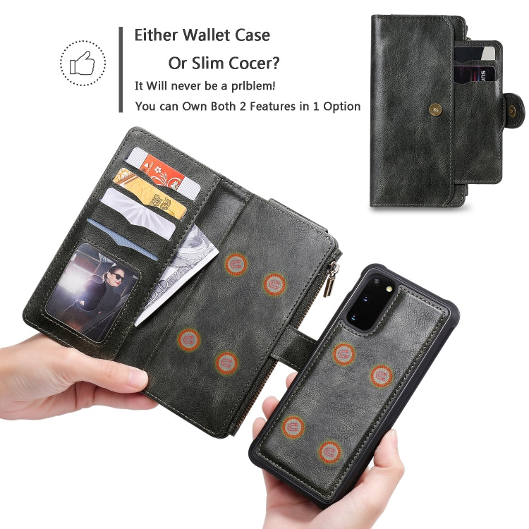 For Galaxy S20 Multifunctional Retro Detachable Magnetic Horizontal Flip Leather Case with Card Slots & Holder & Wallet & Photo Frame
