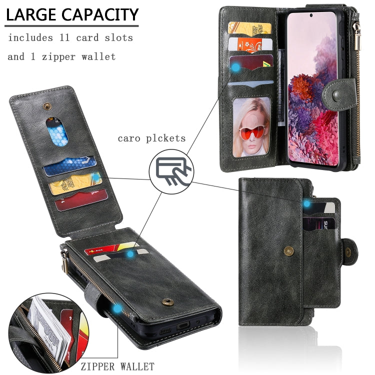 For Galaxy S20 Multifunctional Retro Detachable Magnetic Horizontal Flip Leather Case with Card Slots & Holder & Wallet & Photo Frame