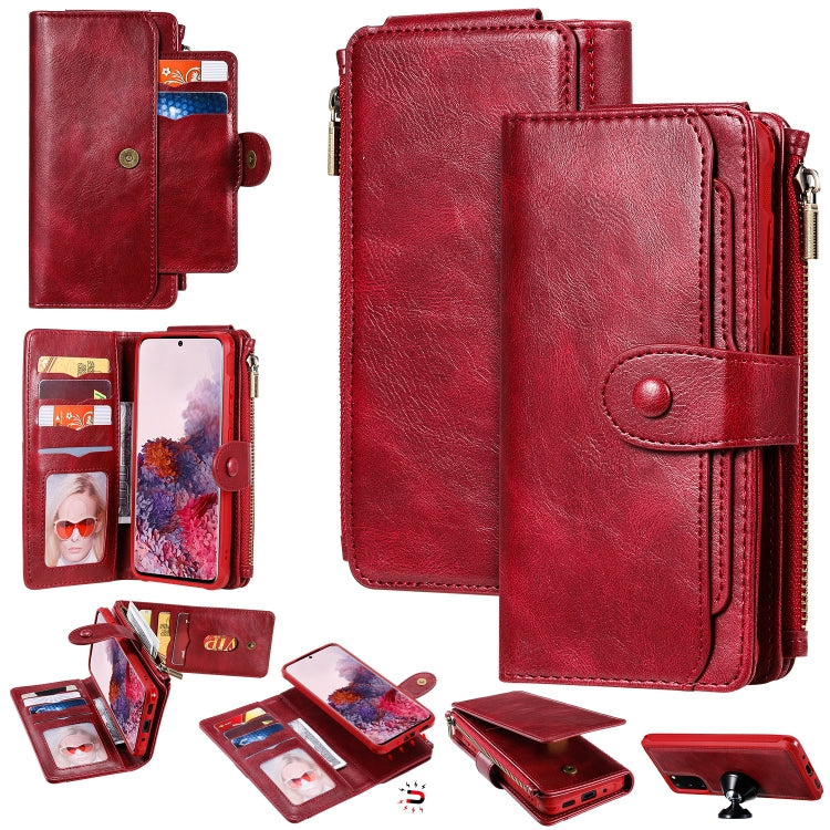 For Galaxy S20 Multifunctional Retro Detachable Magnetic Horizontal Flip Leather Case with Card Slots & Holder & Wallet & Photo Frame