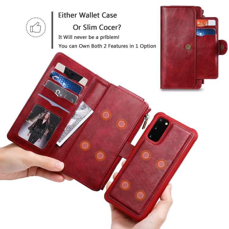 For Galaxy S20 Multifunctional Retro Detachable Magnetic Horizontal Flip Leather Case with Card Slots & Holder & Wallet & Photo Frame