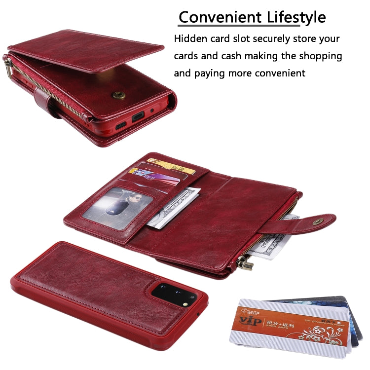 For Galaxy S20 Multifunctional Retro Detachable Magnetic Horizontal Flip Leather Case with Card Slots & Holder & Wallet & Photo Frame