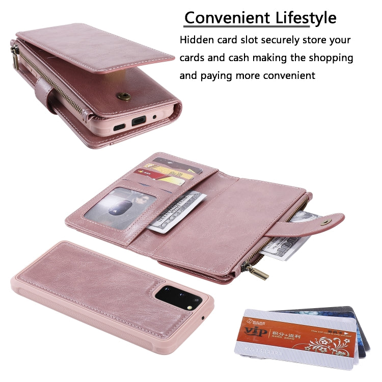 For Galaxy S20 Multifunctional Retro Detachable Magnetic Horizontal Flip Leather Case with Card Slots & Holder & Wallet & Photo Frame