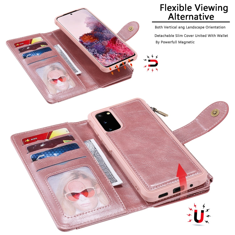 For Galaxy S20 Multifunctional Retro Detachable Magnetic Horizontal Flip Leather Case with Card Slots & Holder & Wallet & Photo Frame