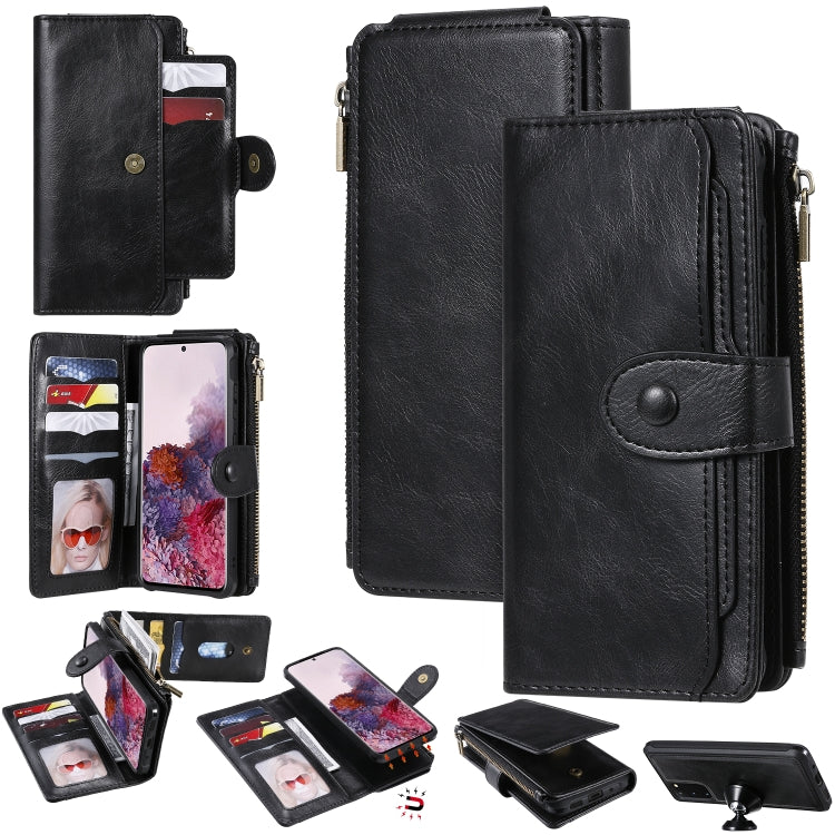 For Galaxy S20 Multifunctional Retro Detachable Magnetic Horizontal Flip Leather Case with Card Slots & Holder & Wallet & Photo Frame