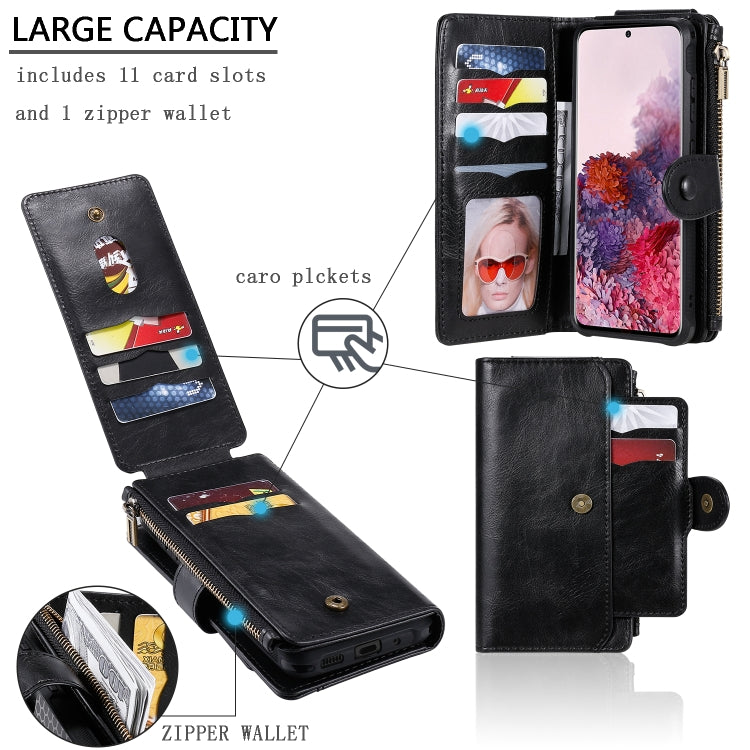 For Galaxy S20 Multifunctional Retro Detachable Magnetic Horizontal Flip Leather Case with Card Slots & Holder & Wallet & Photo Frame