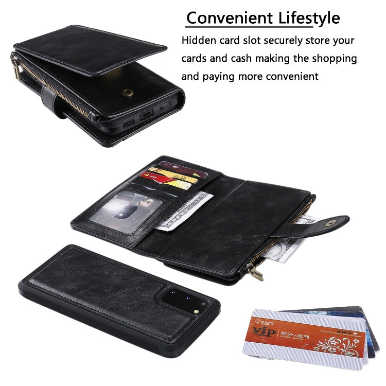 For Galaxy S20 Multifunctional Retro Detachable Magnetic Horizontal Flip Leather Case with Card Slots & Holder & Wallet & Photo Frame