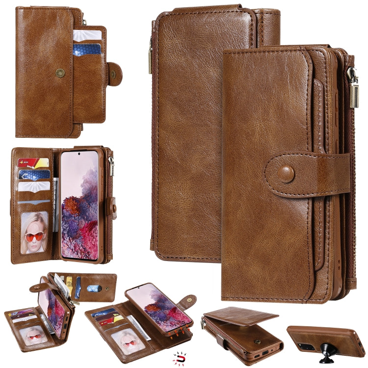 For Galaxy S20 Multifunctional Retro Detachable Magnetic Horizontal Flip Leather Case with Card Slots & Holder & Wallet & Photo Frame