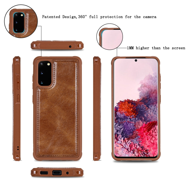 For Galaxy S20 Multifunctional Retro Detachable Magnetic Horizontal Flip Leather Case with Card Slots & Holder & Wallet & Photo Frame